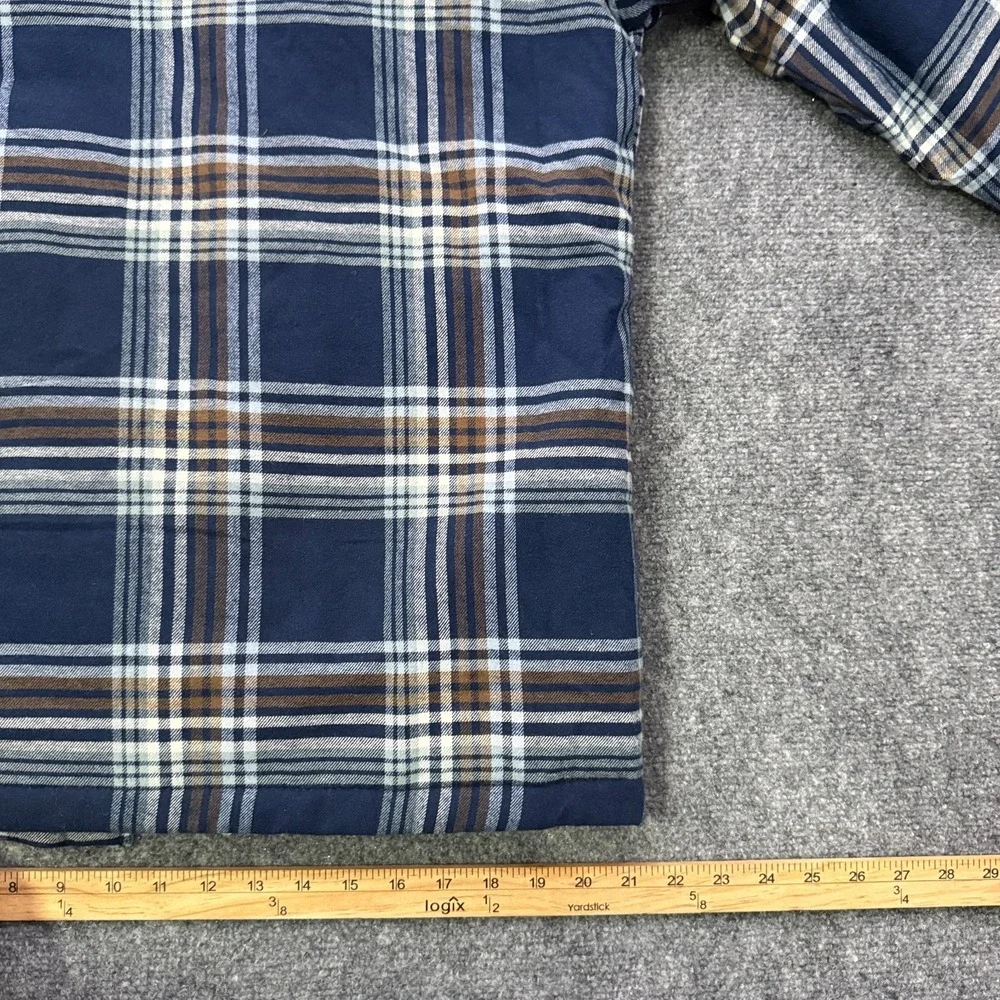 Eddie Bauer Hooded Shirt Jacket Mens S‎ Plaid Flannel Quilted Snap Shacket NWT